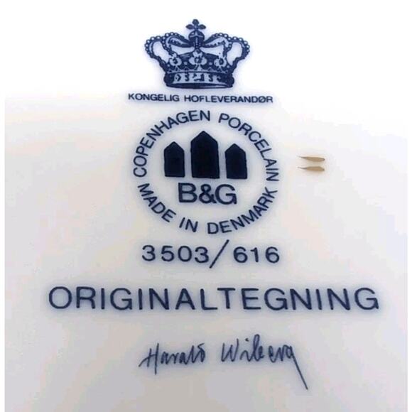 Bing & Grondahl B&G Harald Wiberg Tomten Plate 3503/616 Cat Gnome Snow Denmark - Picture 4 of 5